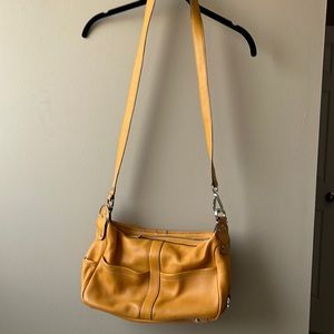 Mustard Yellow Tignanello Leather Crossbody Bag
